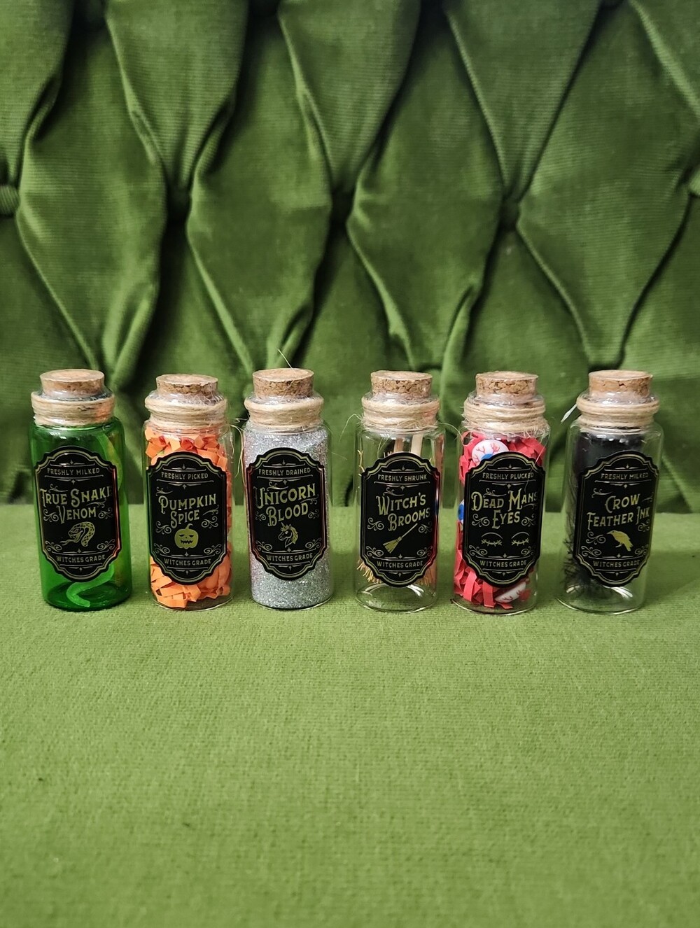 Halloween Witches Mini Potion Bottle Set Of 6
